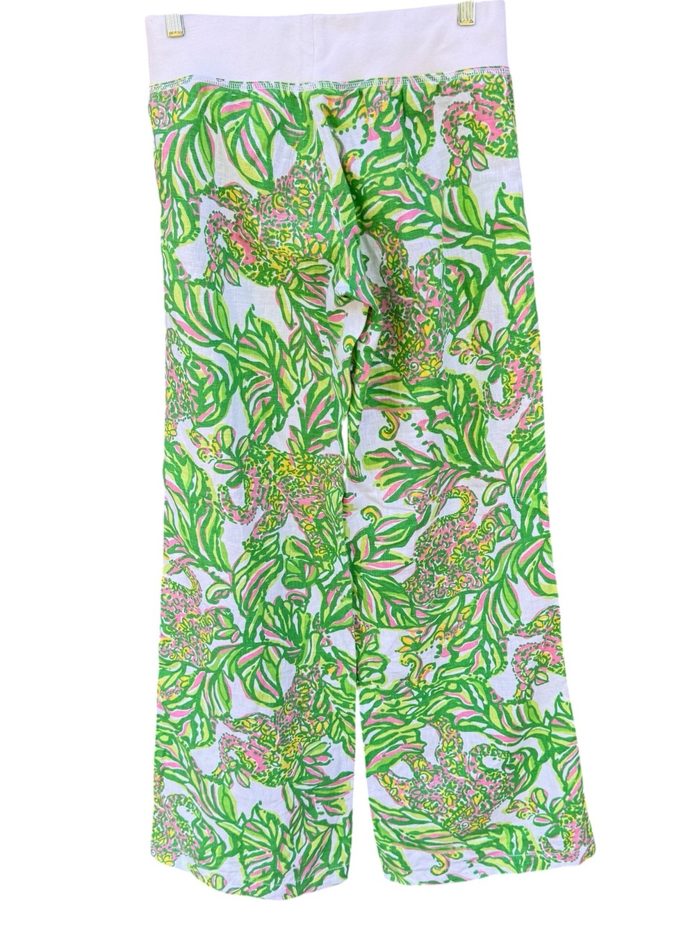 Lily Pulitzer Pink Elephant Linen Beach Pants  Size Small
